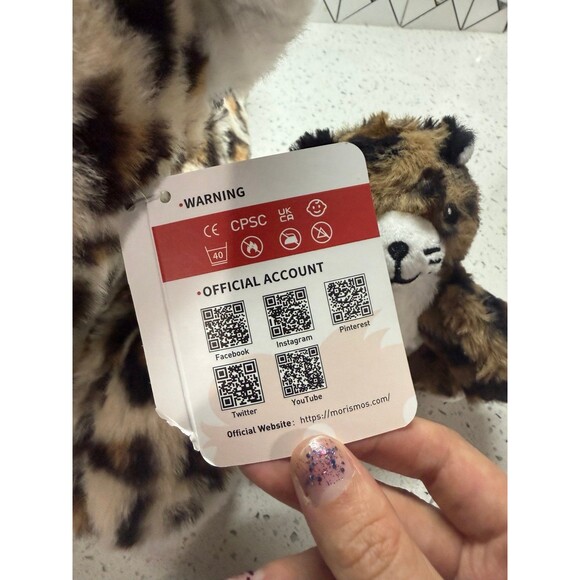 Rare MorisMos Cheetah Leopard Cat 19” Plush w two 6” Kittens stuffed animal - Picture 3 of 9